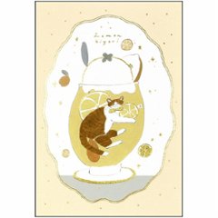 トビマツ ショウイチロウ　箔押しポストカード（レモンクリームソーダ）の画像