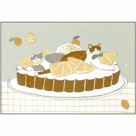 トビマツ ショウイチロウ　箔押しポストカード（レモンタルト）画像
