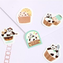 和紙フレークシール　お菓子などうぶつ工房（まったりパンダ）の画像