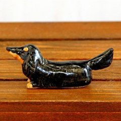 豆屋　箸置き（ミニチュアダックス　ブラック＆タン）画像