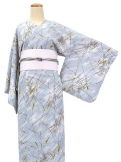 【日本製】（衿なし）高級夏着物 絽 [N033][STサイズ]着物単品の画像