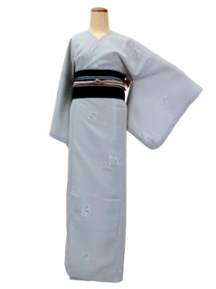 【日本製】（衿なし）高級夏着物 絽 [N042][STサイズ]着物単品画像