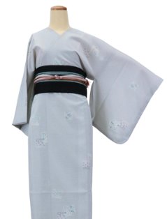 【日本製】（衿なし）高級夏着物 絽 [N061][Mサイズ]着物単品の画像