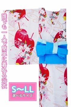 帯が選べる! (衿なし) 浴衣〈すず風/淡ピンク〉　※浴衣単品 ¥13,200の画像