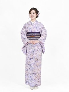衿つき着物(リボン帯付き) [恋町 紫] ※着物単品 ¥23,100の画像