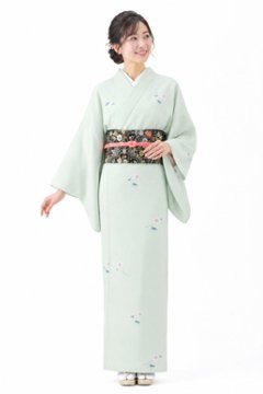 衿付き着物(お太鼓帯付)  [福寿梅 白緑 2-C] ※着物単品 23,100円の画像