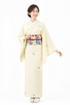 衿付き着物(お太鼓帯付)  [福寿梅 はちみつ 2-D] ※着物単品 23,100円の画像