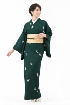 衿付き着物(お太鼓帯付)  [華五彩 ちとせみどり 5-A] ※着物単品 23,100円の画像