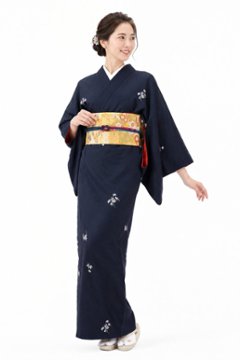 衿付き着物(お太鼓帯付)  [お多福南天 濃藍 6-C] ※着物単品 23,100円の画像