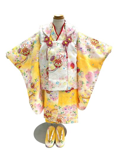 子どもきもの 被布6点セット／3歳用 （女の子）【25】の画像