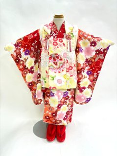 子どもきもの 被布6点セット／3歳用 （女の子）【27】の画像