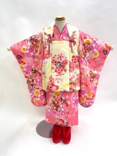 子どもきもの 被布6点セット／3歳用 （女の子）【30】の画像