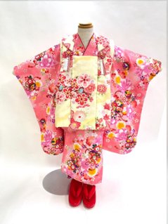 子どもきもの 被布6点セット／3歳用 （女の子）【35】の画像