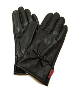 本ラム革手袋（リボン） ダークブラウン Fの画像