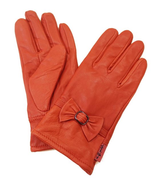 本ラム革手袋（リボン） オレンジ F画像