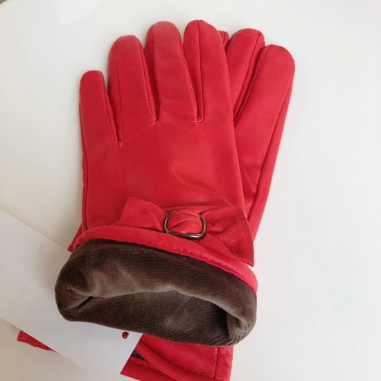 本ラム革手袋（リボン） オレンジ F画像