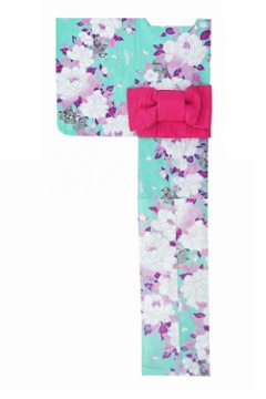 帯が選べる! (衿なし) 浴衣〈華牡丹/薄緑〉　※浴衣単品 ¥13,200画像