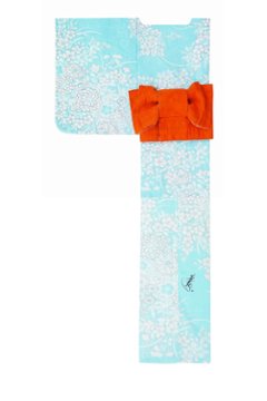 帯が選べる! (衿なし) 浴衣〈夢小菊/水色〉　※浴衣単品 ¥13,200画像