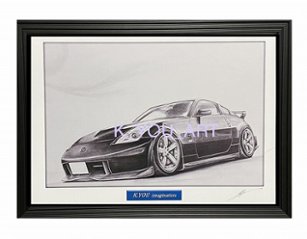 日産 フェアレディ Z33 ニスモ 【鉛筆画】 A4サイズ の画像