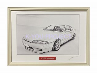 スカイライン R32 GTS-T タイプM 【鉛筆画】 A4サイズ 画像