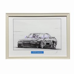 R32 カルソニック GT-R 【鉛筆画】イラスト A4サイズ 額入りの画像