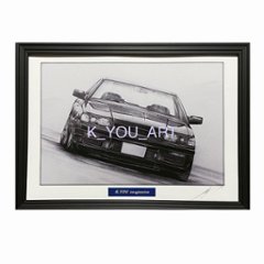 スカイライン R31 GTS-R　 【鉛筆画】イラスト A4サイズ 額入り画像