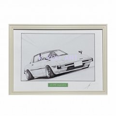 SA サバンナ RX-7 前期 フロント 【鉛筆画】 イラスト A4サイズ 額入りの画像