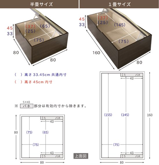 ユニット畳 1畳　単品 高さ33／45cm ヘリ無し へりなし   国産畳　跳ね上げ式 収納高床式ユニット 収納ベンチ　日本製 国産 組立不要  完成品 たたみ タタミ 2022年 画像