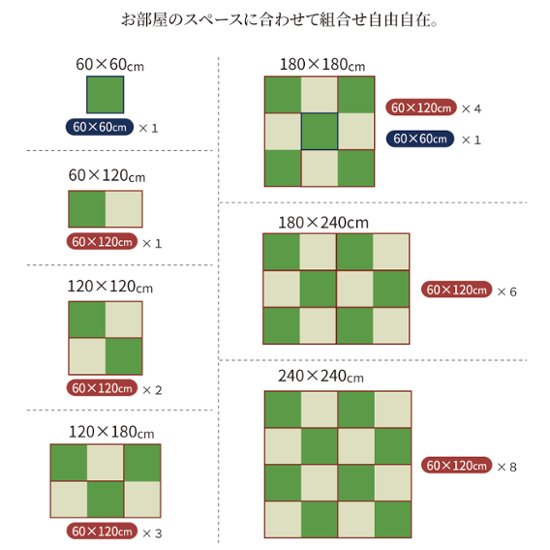 畳ボックス収納 ユニット畳 高床式 本体ブラウンユニット 本体ブラウン  日本製  組立式 フタ式収納 い草たたみ タタミ  120×120　高さ30cm 高さ40cm（1畳×2個）陽だまり画像