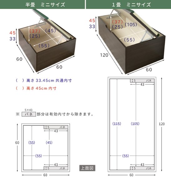 ユニット畳 ミニ4.5畳セット 高さ33／45cm ヘリ付き へりつき   国産畳　跳ね上げ式 収納高床式ユニット 収納ベンチ　日本製 国産 組立不要  完成品 たたみ タタミ 2022年 画像