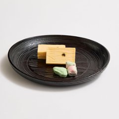 沢栗スリ漆ハツリ皿 6寸5分（19.6cm）の画像