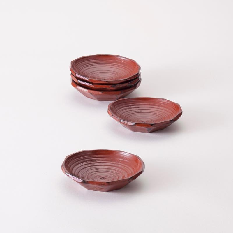 根来塗ハツリ皿5客組（12～15cm）｜創作品モール あるる