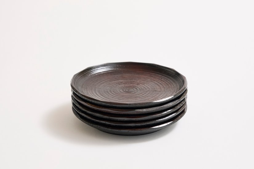 沢栗平山皿（5客・箱入り）画像