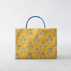 カラフル茶礼袋94　インド型押し更紗　イエローの画像