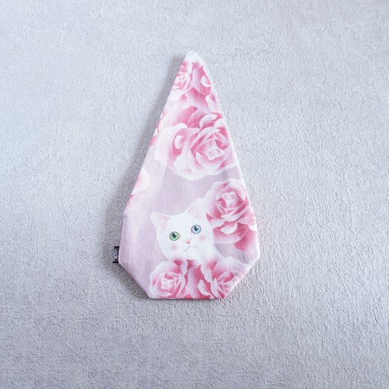 茶器袋　大津型39　ねこコットン　白猫画像