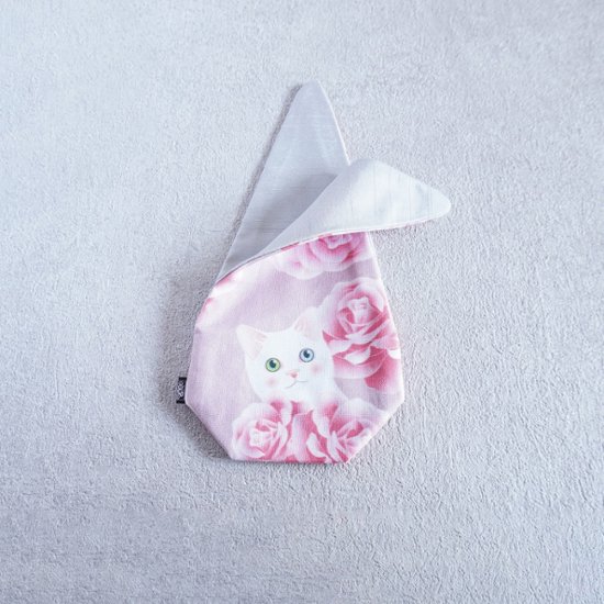 茶器袋　大津型39　ねこコットン　白猫画像