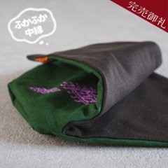 ふかふか茶碗袋S 84ミャンマー刺繍　緑の画像