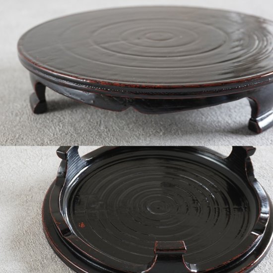 黒根来三つ足盤　6寸画像