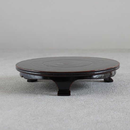 黒根来三つ足盤　6寸画像