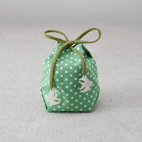 茶器袋 巾着型62 ポルカ・ドット・グリーン画像