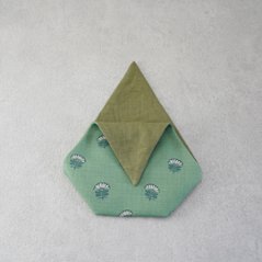 茶碗袋S80　麻×綿　ライム画像