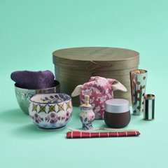 【限定１】つちやまり♡茶碗と振出の茶箱　ピンク金彩の画像