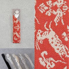 福楊枝入れ＋福楊枝　147龍村美術織物　山羊花卉文錦の画像