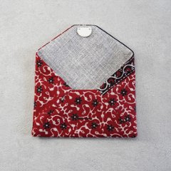 数寄屋袋39　インド型押し更紗　赤画像