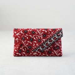 数寄屋袋39　インド型押し更紗　赤の画像