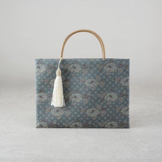 茶礼袋120　小菱地牡丹　青画像