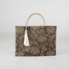 茶礼袋121　牡丹唐草　茶の画像