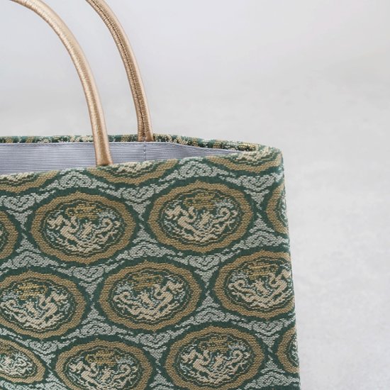 茶礼袋122　緑龍文画像