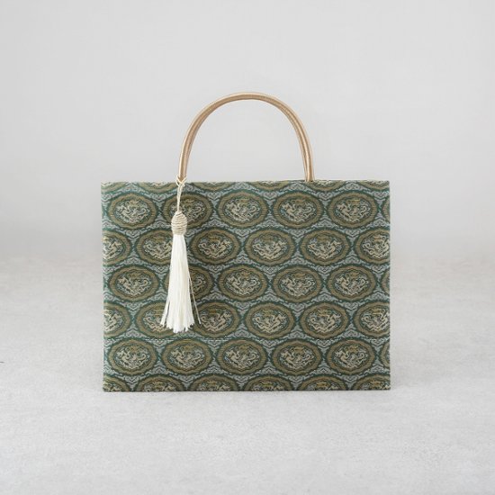 茶礼袋122　緑龍文画像