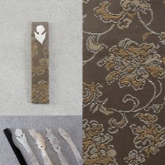 福楊枝入れ＋福楊枝　157　牡丹唐草　茶の画像